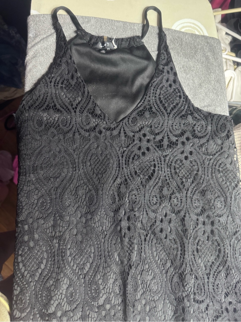 love J Black Lace V-Neck Tank